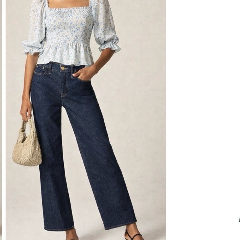 j.crew slim wide leg jeans dark wash